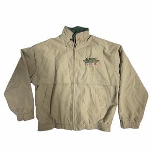 Vintage California Imperial Ford Bomber Jacket Mens XL Tan Full Zip Made in USA